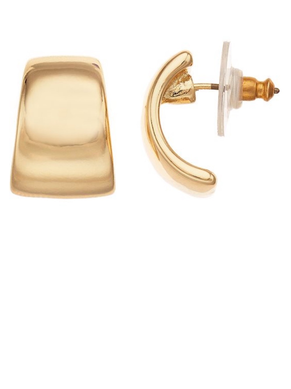 Nine West Polished Gold Dome Clip-Back Earrings